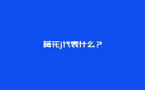 梅花j代表什么？