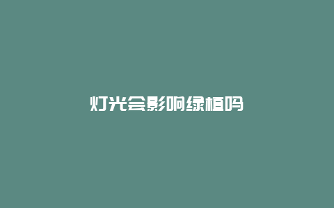 灯光会影响绿植吗