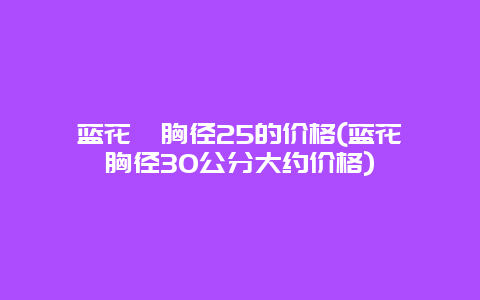 蓝花楹胸径25的价格(蓝花楹胸径30公分大约价格)