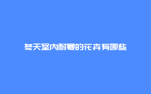 冬天室内耐寒的花卉有哪些