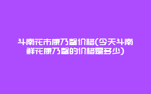 斗南花市康乃馨价格(今天斗南鲜花康乃馨的价格是多少)