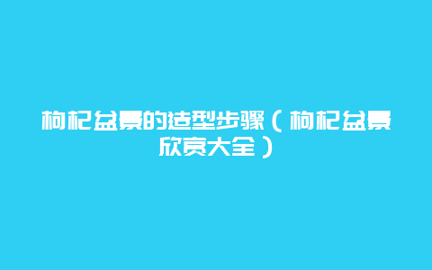 枸杞盆景的造型步骤（枸杞盆景欣赏大全）