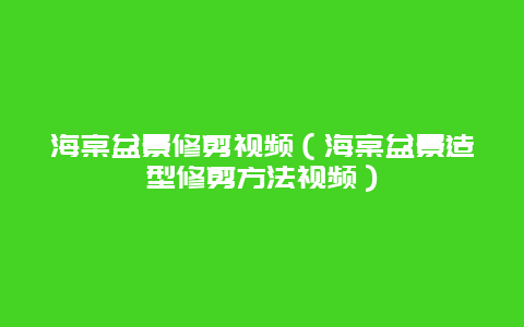 海棠盆景修剪视频（海棠盆景造型修剪方法视频）