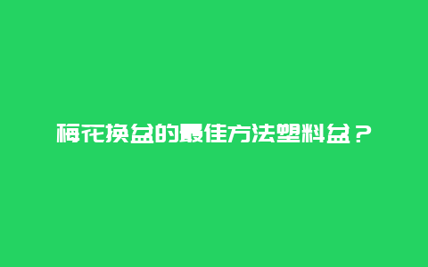 梅花换盆的最佳方法塑料盆？