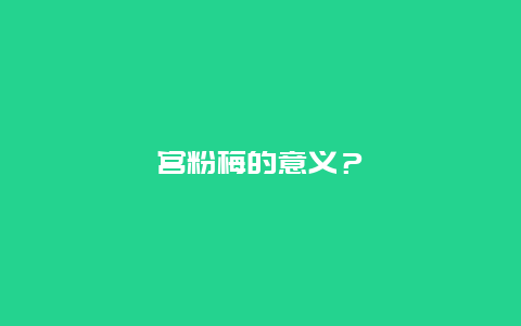 宫粉梅的意义？