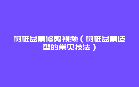 树桩盆景修剪视频（树桩盆景造型的常见技法）