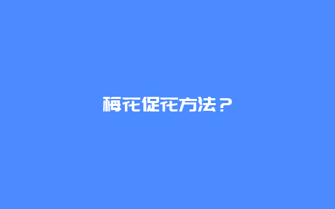 梅花促花方法？