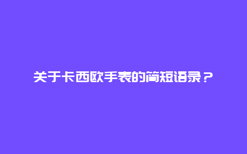 关于卡西欧手表的简短语录？