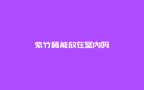 紫竹梅能放在室内吗