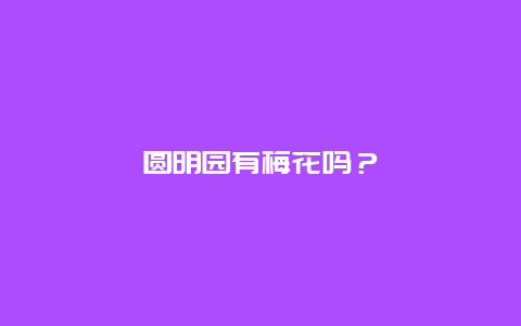 圆明园有梅花吗？