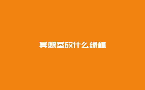 冥想室放什么绿植