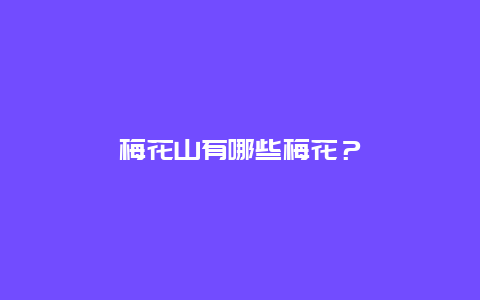 梅花山有哪些梅花？