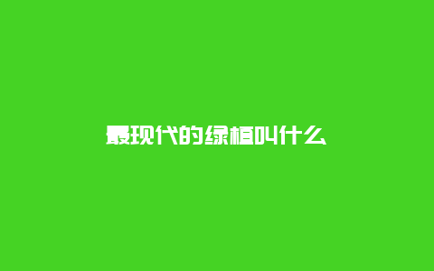 最现代的绿植叫什么