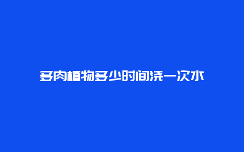 多肉植物多少时间浇一次水