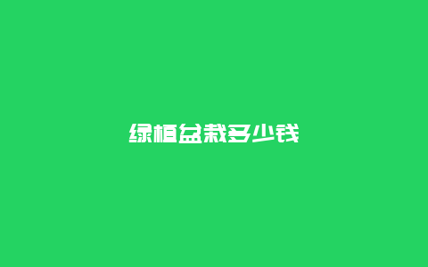 绿植盆栽多少钱