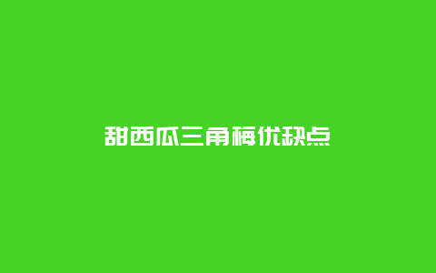 甜西瓜三角梅优缺点