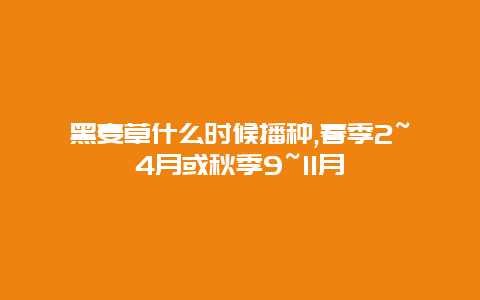 黑麦草什么时候播种,春季2~4月或秋季9~11月