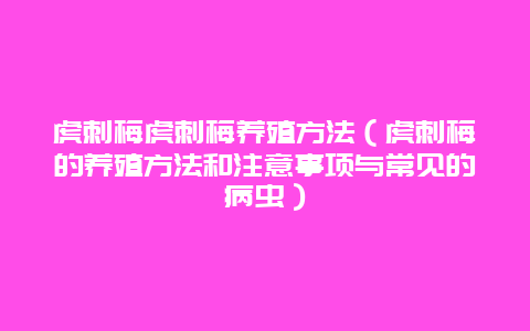 虎刺梅虎刺梅养殖方法（虎刺梅的养殖方法和注意事项与常见的病虫）