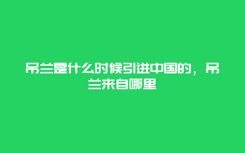 吊兰是什么时候引进中国的，吊兰来自哪里