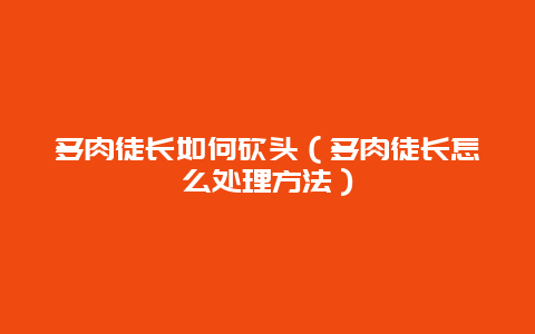 多肉徒长如何砍头（多肉徒长怎么处理方法）