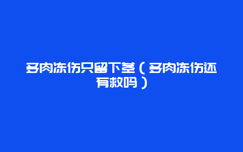 多肉冻伤只留下茎（多肉冻伤还有救吗）