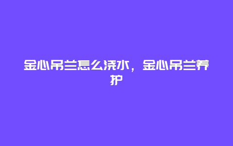 金心吊兰怎么浇水，金心吊兰养护