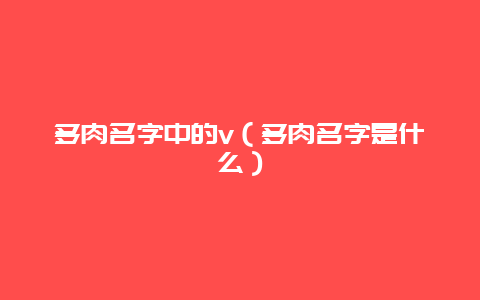 多肉名字中的v（多肉名字是什么）