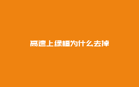 高速上绿植为什么去掉