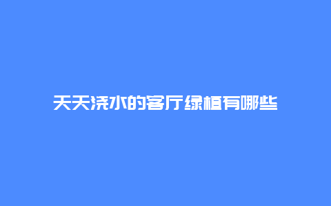 天天浇水的客厅绿植有哪些