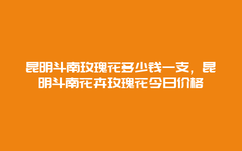 昆明斗南玫瑰花多少钱一支，昆明斗南花卉玫瑰花今日价格