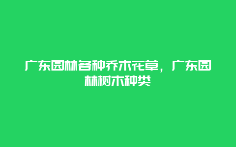 广东园林各种乔木花草，广东园林树木种类