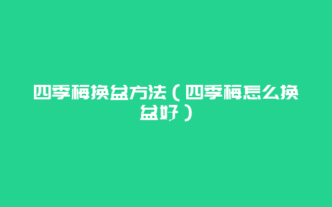 四季梅换盆方法（四季梅怎么换盆好）