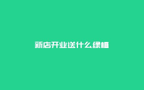 新店开业送什么绿植