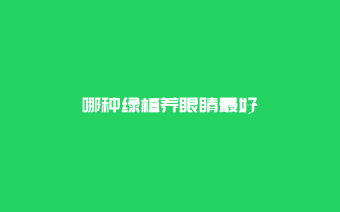 哪种绿植养眼睛最好