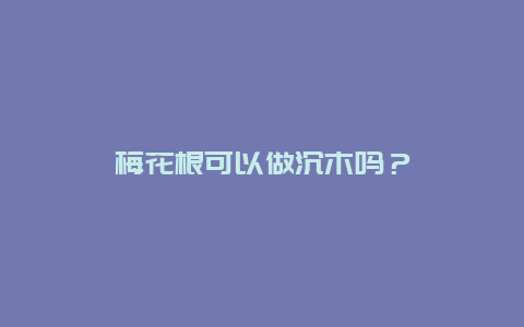 梅花根可以做沉木吗？