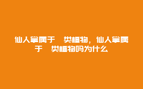 仙人掌属于蕨类植物，仙人掌属于蕨类植物吗为什么