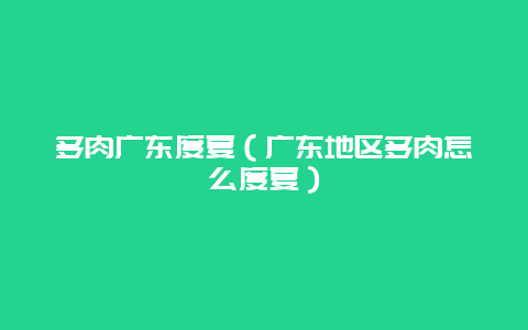 多肉广东度夏（广东地区多肉怎么度夏）