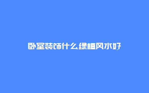 卧室装饰什么绿植风水好