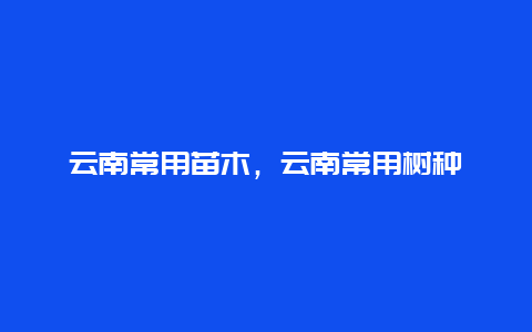 云南常用苗木，云南常用树种