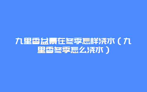 九里香盆景在冬季怎样浇水（九里香冬季怎么浇水）