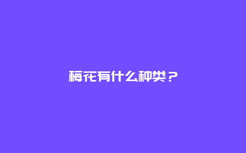 梅花有什么种类？