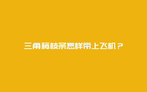 三角梅枝条怎样带上飞机？