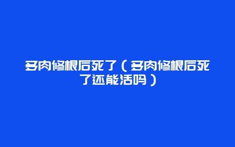 多肉修根后死了（多肉修根后死了还能活吗）