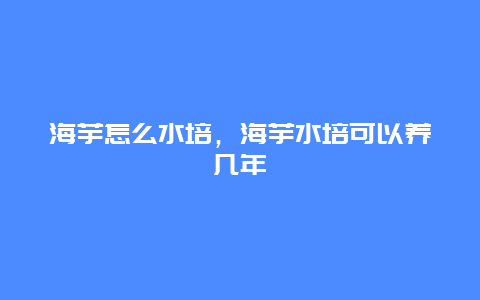 海芋怎么水培，海芋水培可以养几年