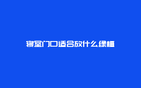 寝室门口适合放什么绿植