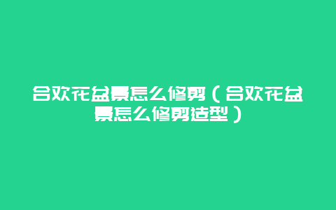 合欢花盆景怎么修剪（合欢花盆景怎么修剪造型）