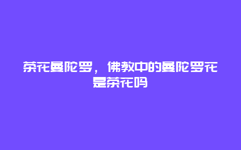 茶花曼陀罗，佛教中的曼陀罗花是茶花吗