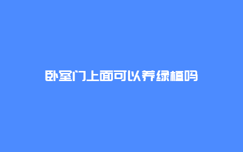 卧室门上面可以养绿植吗