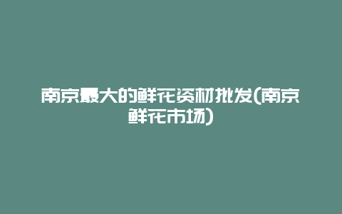 南京最大的鲜花资材批发(南京鲜花市场)