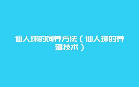 仙人球的饲养方法（仙人球的养殖技术）